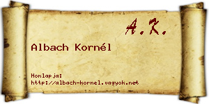 Albach Kornél névjegykártya
