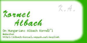 kornel albach business card